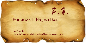 Puruczki Hajnalka névjegykártya